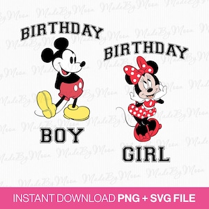Mickey Birthday Svg, Birthday Boy Svg, Birthday Girl Svg, Miss Mouse Birthday Svg, Family Birthday Svg, Png Svg Files, Instant Download