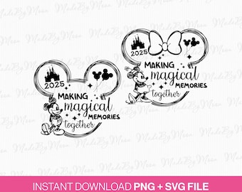 Magical Memories Mouse Couple SVG, 2025 Family Trip (PNG SVG Files)