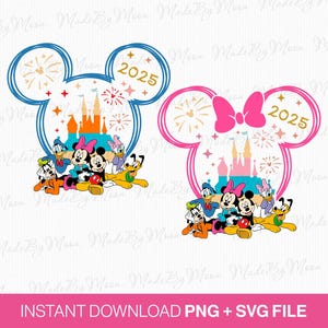 Mickey and Friends Svg, Magical Kingdom Svg, 2025 Family Trip Svg, Family Vacation Svg, Stars and Fireworks Svg, Png Svg Files For Print