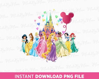 Princess Png, Magical Kingdom Png, Besties Png, Girls Trip Png, Best Friends Princesses Png, Png File For Sublimation, Instant Download