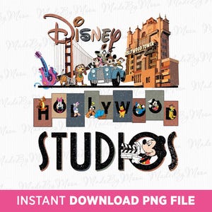 Hollywood Studios Png, Mickey and Friends Png, Family Vacation Png, Cartoon Characters Png, Family Trip Png, Png Files For Sublimation