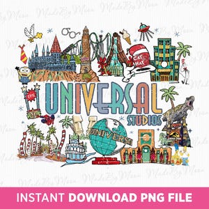 Universal Studios Png, Family Vacation Png, Cartoon Characters Png, Family Trip Png, Vacay Mode, Png File For Sublimation, Instant Download