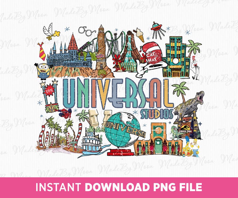 Universal Studios Png, Family Vacation Png, Cartoon Characters Png, Family Trip Png, Vacay Mode, Png File For Sublimation, Instant Download