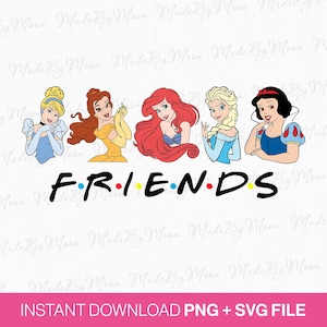 Princess Friends Svg, Princess Squad Svg, Family Trip Svg, Girls Trip Svg, Family Vacation Svg, Png Svg Files For Sublimation