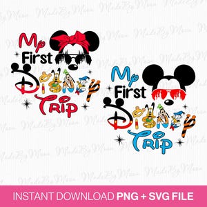 My First Trip Svg, Mouse Ear and Sunglasses Svg, Magical Kingdom Svg, Family Trip Svg, Family Vacation Svg, Png Svg Files For Sublimation