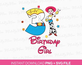 3rd Birthday Cowgirl SVG, Toy Friends PNG, Birthday Girl (Instant Download)
