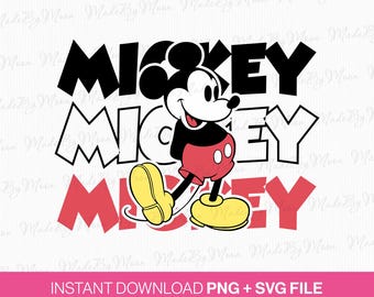 Retro Mickey Mouse SVG, Family Vacation Trip, PNG (Instant Download)