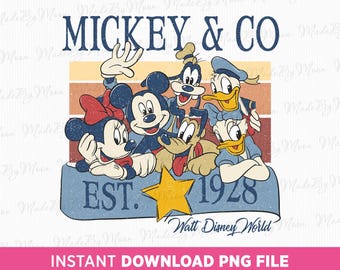 Retro Mickey and Friends Family Trip (Digital Sublimation File)