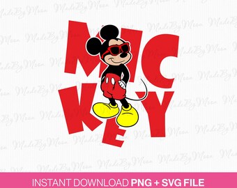 Retro Mouse with Sunglasses SVG, Family Trip PNG (Instant Download)