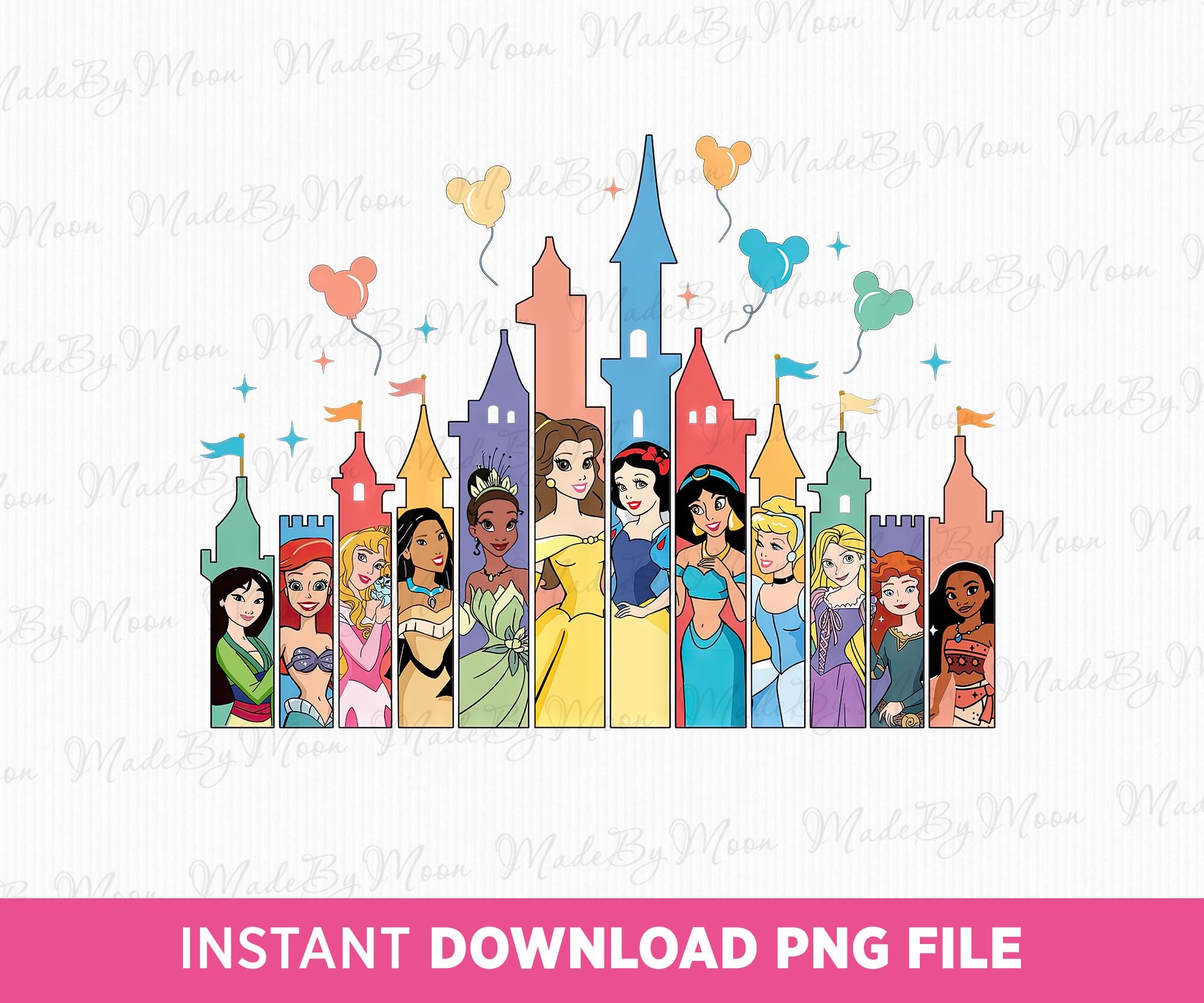 Princess Png, Magical Kingdom Png, Girls Trip Png, Family Vacation, Best Friends Princesses Png, Png File For Sublimation, Instant Download