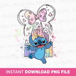 Cute Character Png, Watercolor Magical Kingdom Png, Mouse Ear and Bow Png, Family Trip Png, Png File For Sublimation, Instant Download