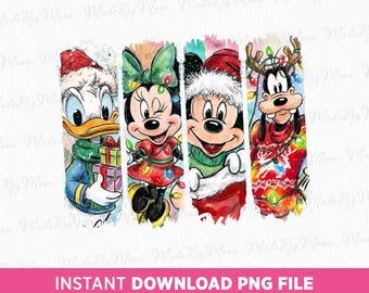 ミッキーとミニー、アイススケート、冬、クリスマス、昇華デザイン