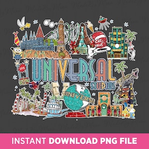 Universal Studios Png, Family Vacation Png, Cartoon Characters Png, Family Trip Png, Vacay Mode, Png File For Sublimation, Instant Download