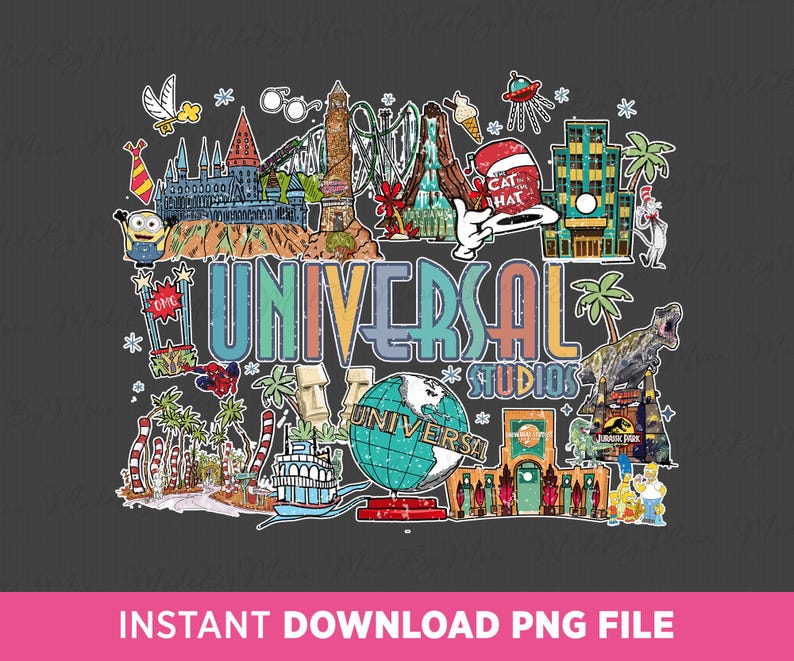 Universal Studios Png, Family Vacation Png, Cartoon Characters Png, Family Trip Png, Vacay Mode, Png File For Sublimation, Instant Download