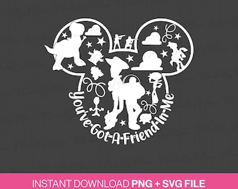 Toy Story Mouse Ear Svg, Family Trip Vacation (SVG & PNG, Digital Download)
