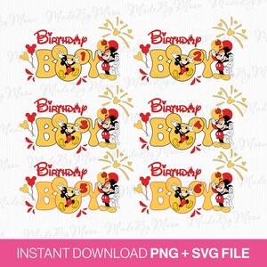 Bundel feestvarken Svg, grappige muis Svg, Magical Kingdom Svg, muis oor ballonnen Svg, Happy Birthday, png Svg-bestanden voor sublimatie