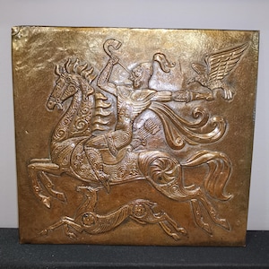 Bronze-Style Copper Relief Plaquette – Sarmatian Warrior Motif