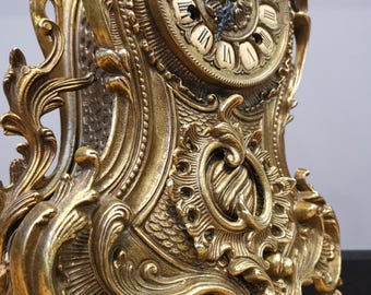 Vintage Louis XVI Rococo-style Mantel Clock With Hermle 130-070