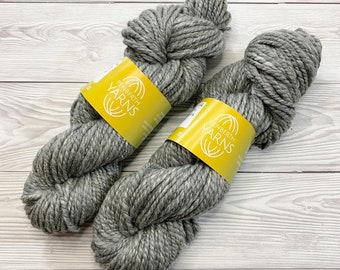 Handspun Grey Merino and Tussah Silk Chunky Yarn Bulky Yarns