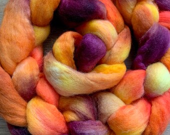 Merino Wool Tops Spinning Fibre 100g, Hand Dyed Felting Fibre