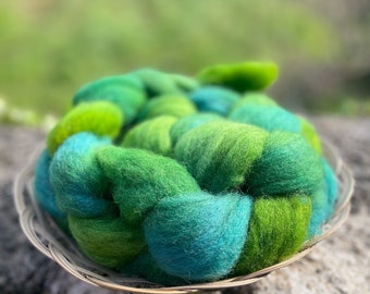 Hand Painted Shetland Wool Spinning Fibre 100g Hand Dyed Combed Tops Spinning Fiber Handspun Yarn Supplies