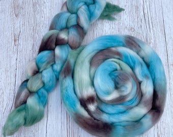 Punta Arenas Combed Wool Tops, Hand Dyed Spinning Fibres, North Sea, 50g