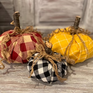 Fall Pumpkins Set of 3 | | Fabric Fall Pumpkins | Assorted Pumpkins | Stuffed Pumpkins | Fall Decor |Pumpkin Decor