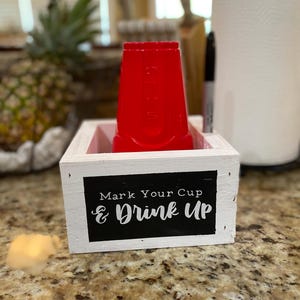 Mark Your Cup And Drink Up, Party Cup Holder, Mark Your Cup, Cup Holder, Cup Caddy, Red Solo Cup Holder, Party Decor, Housewarming Gift