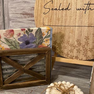 Wooden rustic napkin holder
