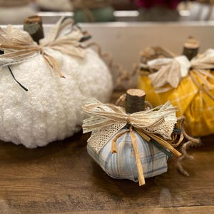 Fall Pumpkins Set of 3 | | Fabric Fall Pumpkins | Assorted Pumpkins | Stuffed Pumpkins | Fall Decor |Pumpkin Decor