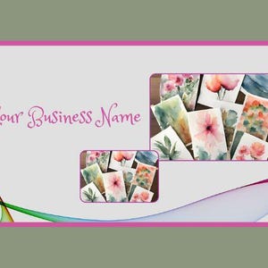Paquete de plantillas y direcciones de Pretty in Pink para tarjetas de presentación, volantes y sitios web sencillos. Necesitarás una cuenta Pro de Canva.com para editar.