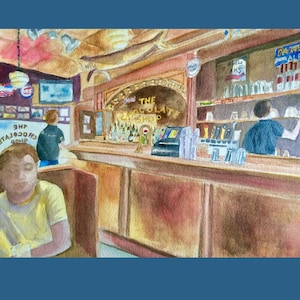 Digital Download of PURDUE University Harry's Chocolate Shop Watercolor Print Art