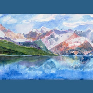Digital Download of Glacier Bay National Park Watercolor Print Art Alaska