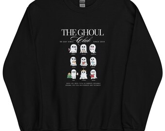 Sudadera unisex de Halloween 90 Day Ghoul Club, texto blanco, telerrealidad, Halloween