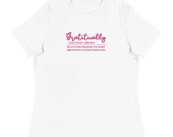Definición Gratitud, Solo Frente, Camiseta Relajante para Mujer, Reality TV