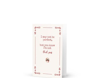 Tarjeta divertida de San Valentín, "No soy ese tipo", inspirada en un reality show.