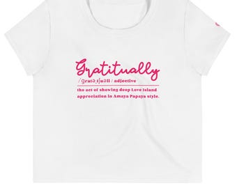 Camiseta Gratitually Definition, Reality TV, camiseta corta con estampado integral