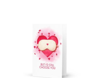 Tarjeta de San Valentín "El amor es ciego", tarjeta de felicitación de reality show