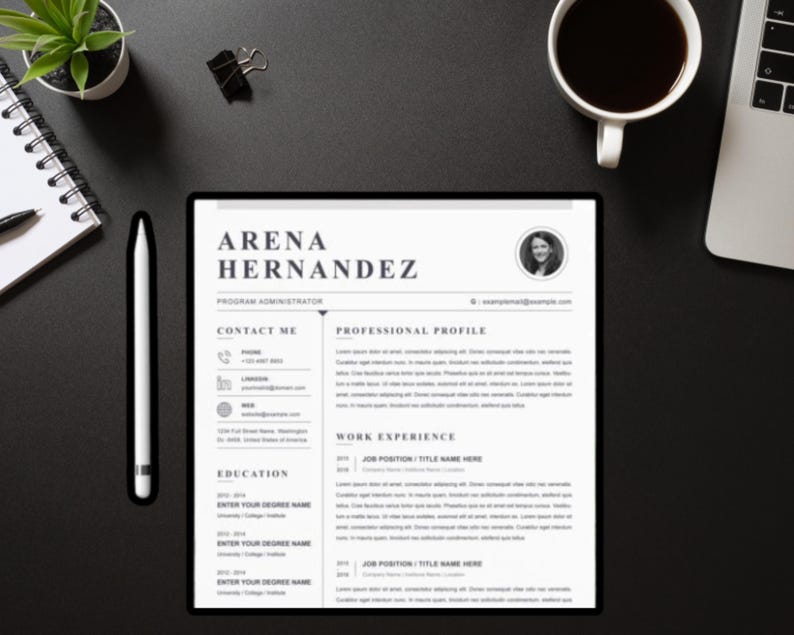 Professional Resume Template With Photo, Cv Template Resume Google Docs
