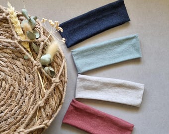 Lightweight headband hairband women men unisex simple soft ribbed fabric for spring summer autumn handmade from cotton jersey