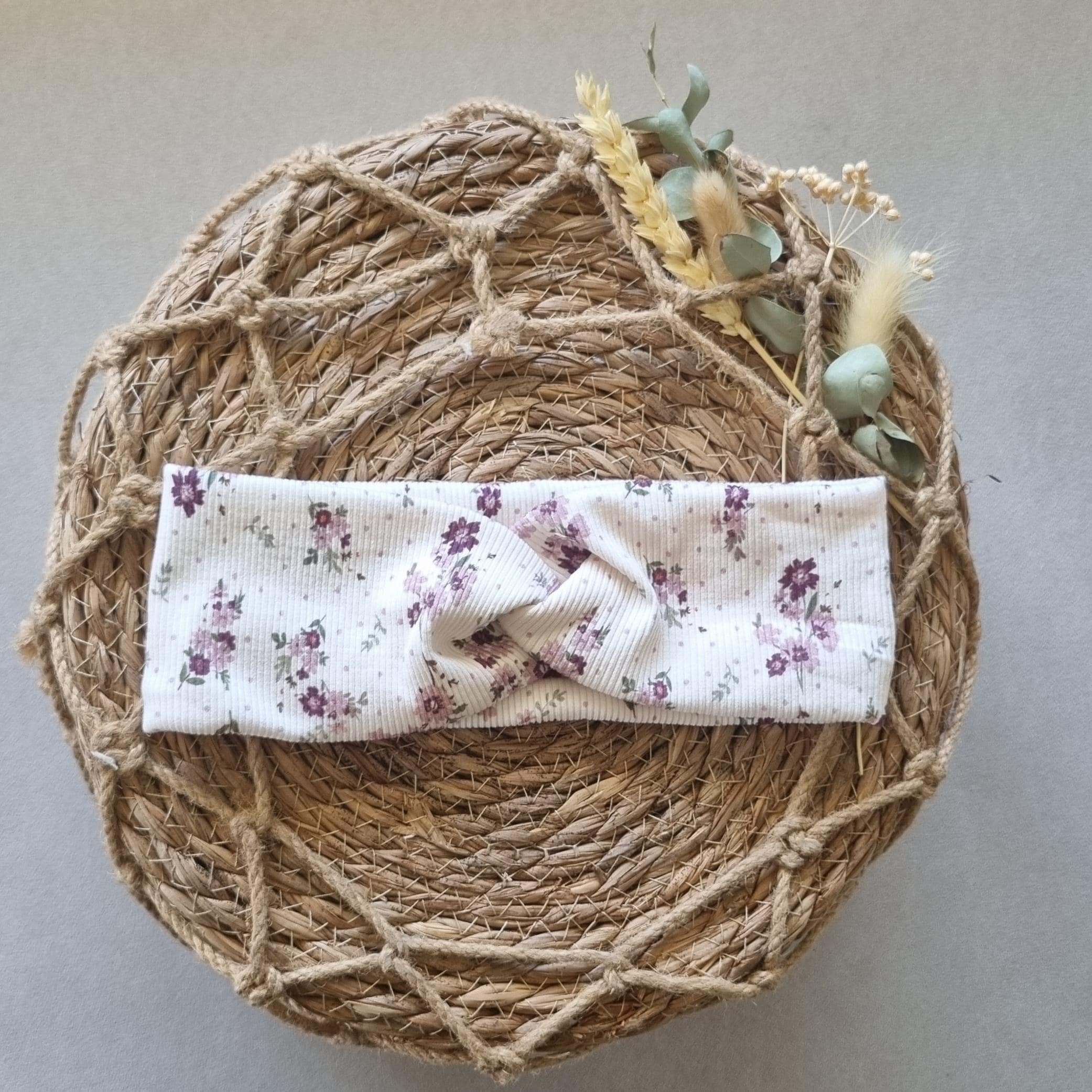 Headband knot hairband women girls handmade with twist made of cotton jersey