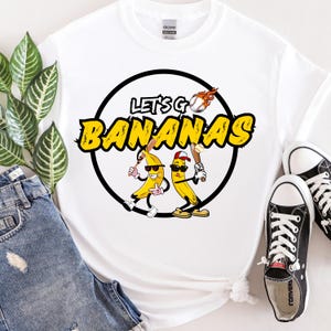 Let&#39;s Go Bananas Baseball Shirt, Funny Banana Playing Baseball Shirt, Cute Banana Sports Design, Funny Banana Shirt, Gift For a Baseball Fun