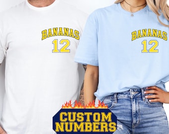 Custom Baseball Shirt, Funny Bananas In Varsity Font Tee, Let's Go Bananas Sweatshirt for Baseball Fans, Gift For Savannah Baseball Fan