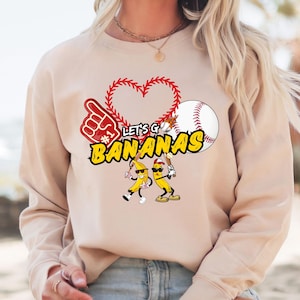 Savannah Shirt, Let&#39;s Go Bananas Baseball Shirt, Funny Banana Playing Baseball Shirt, Cute Bananas Funny Banana Shirt, Gift For Baseball Fun