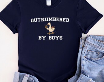 Funny Goose Mama Shirt, Outnumbered by Sons Gift, Mother's Day Gift for Her, Mom Goose Shirt, Gift for Mother of Boys, Cute Boy Mom Tee