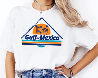 Maglietta Golfo del Messico Maglietta Costa del Golfo Texas Alabama Mississippi Florida Maglietta girocollo da spiaggia Messico Maglietta regalo Golfo del Messico Regalo per gli amanti del Messico