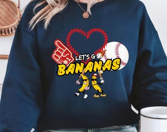 Savannah Shirt, Let's Go Bananas Baseball Shirt, Funny Banana Playing Baseball Shirt, Cute Bananas Funny Banana Shirt, Gift For Baseball Fun