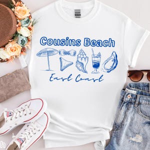 Maglietta Cousins Beach TSITP Shirt Maglietta The Summer I Turned Pretty Team Conrad Team Belly Team Jeremiah Maglietta East Coast Beach Maglietta Vacation