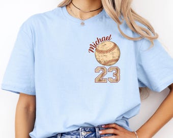 Custom Baseball Shirt With Number, Mom Baseball Tee, Last Name And Number Shirt, Personalized Baseball Sweatshirt