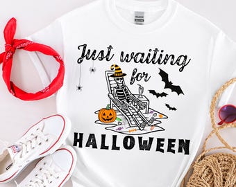 Camiseta de verano, esqueleto de verano, camiseta de verano espeluznante, verano retro, verano femenino, camiseta playera, camiseta de esqueleto de Halloween, esqueleto